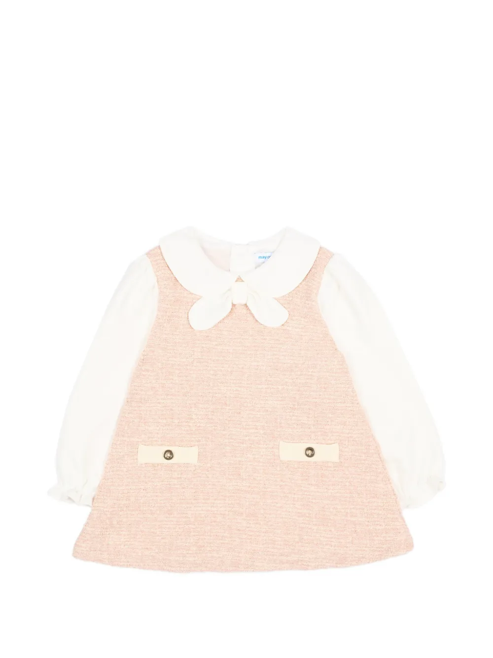 Mayoral bow-detail tweed dress - Rosa