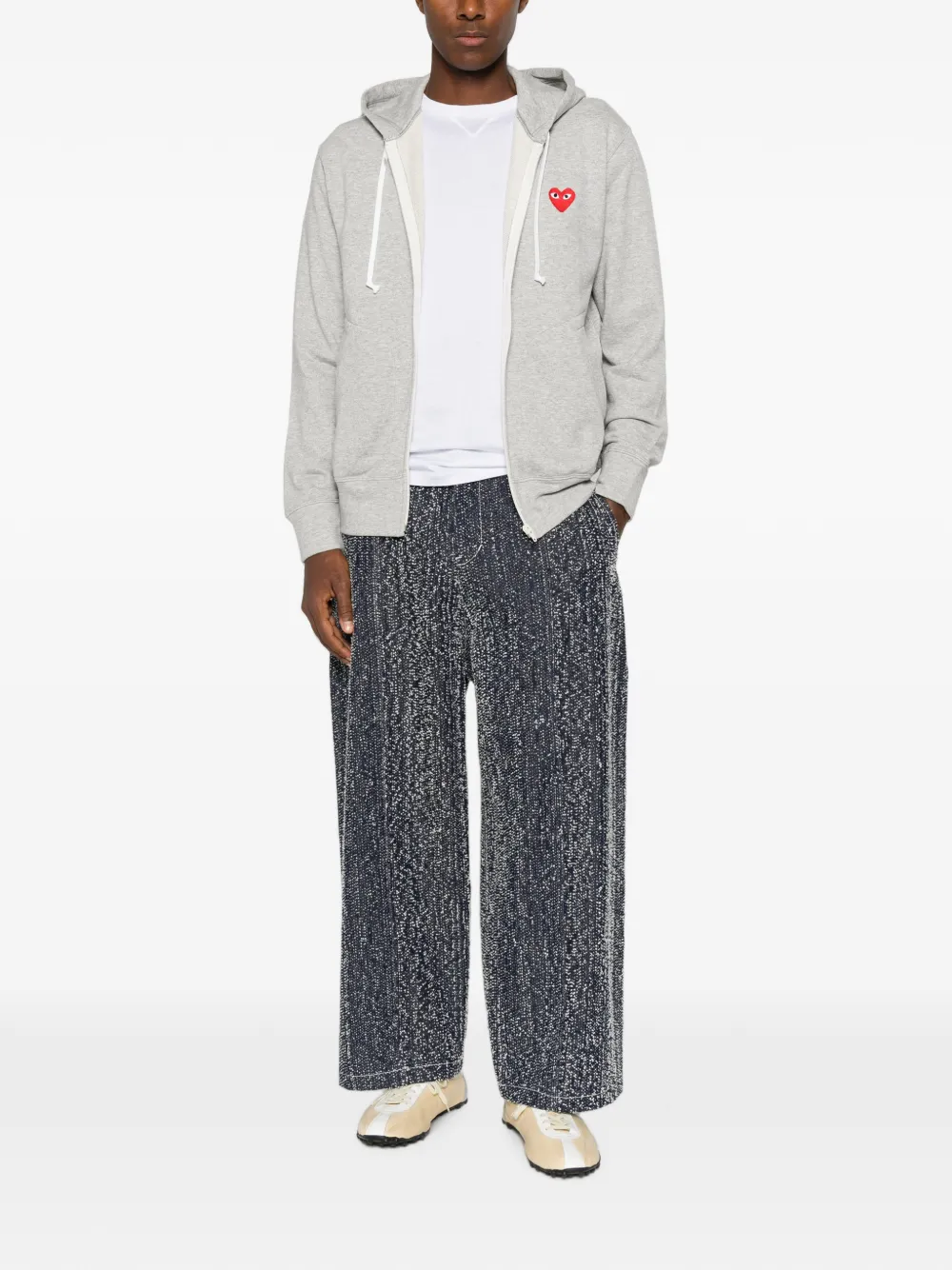 Comme Des Garçons Play Hoodie met logopatch Grijs
