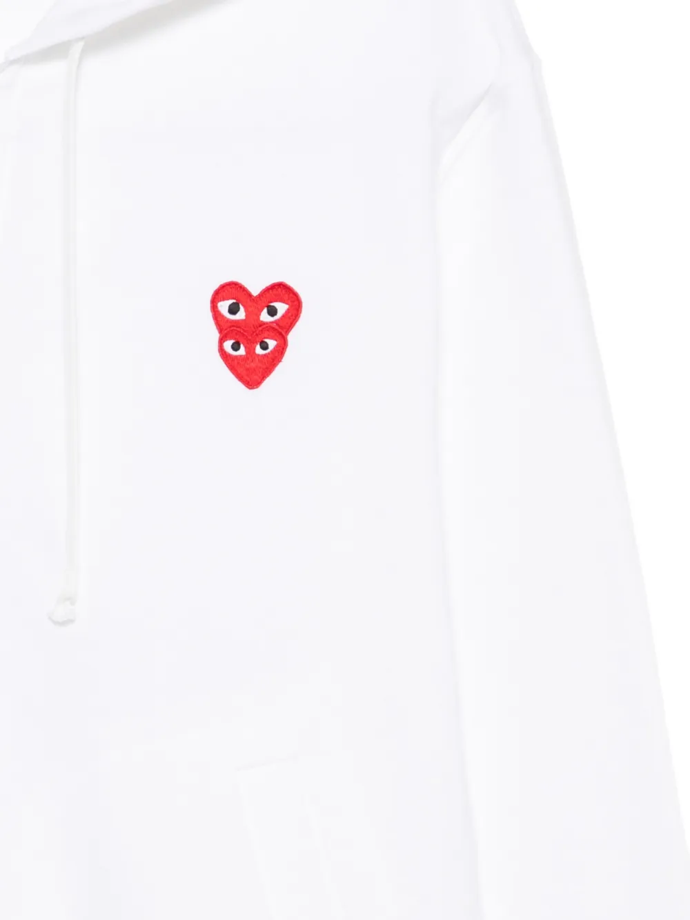 Comme Des Garçons Play Hoodie met rits en hartpatch Wit