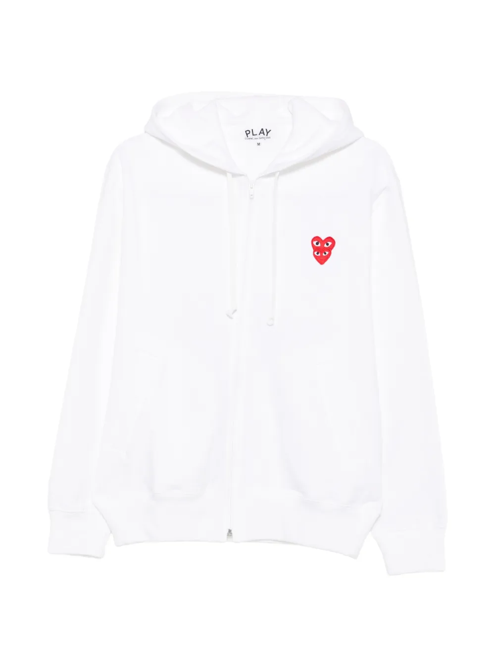 Comme Des Garçons Play heart-patch zip-up hoodie - Weiß
