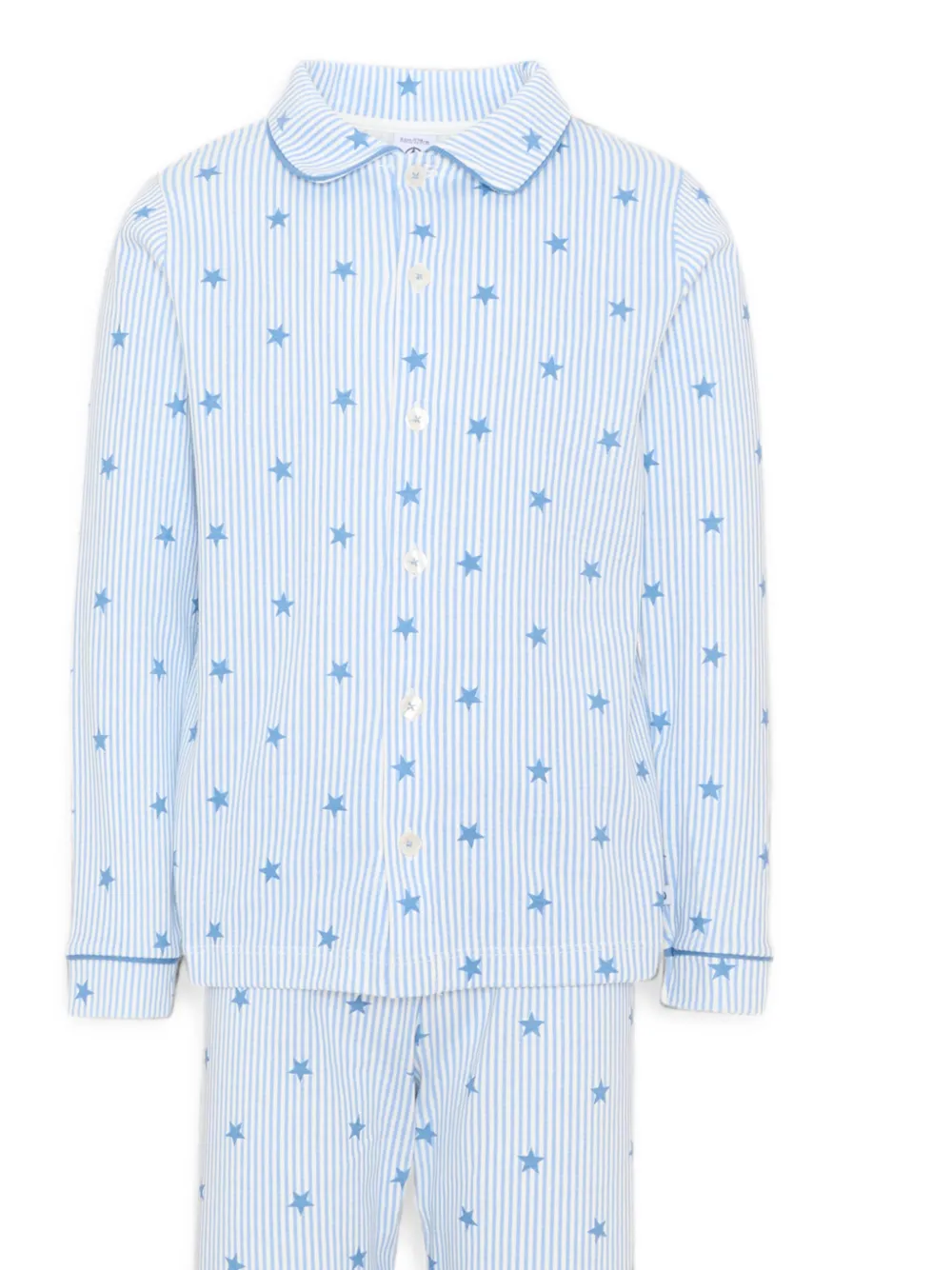 Petit Bateau Gestreepte pyjama met sterrenprint Wit