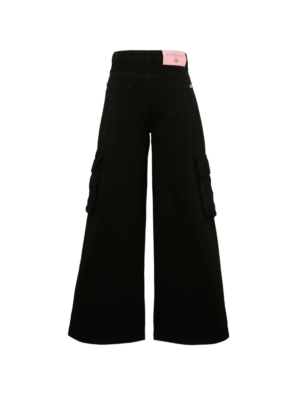 John Richmond Junior cargo-pockets wide-leg jeans Zwart
