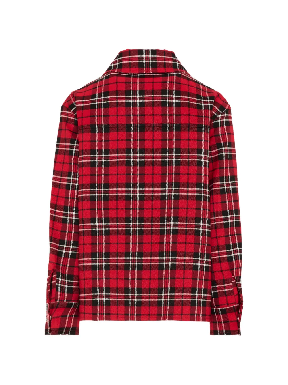 John Richmond Junior Geruit shirt met logo-patch en tartan-ruit Rood
