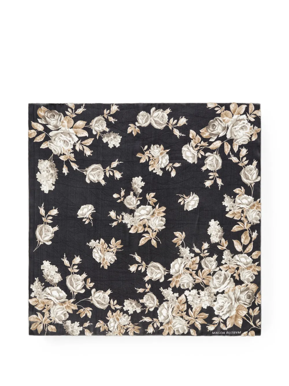 Magda Butrym Foulard con stampa a fiori - Nero