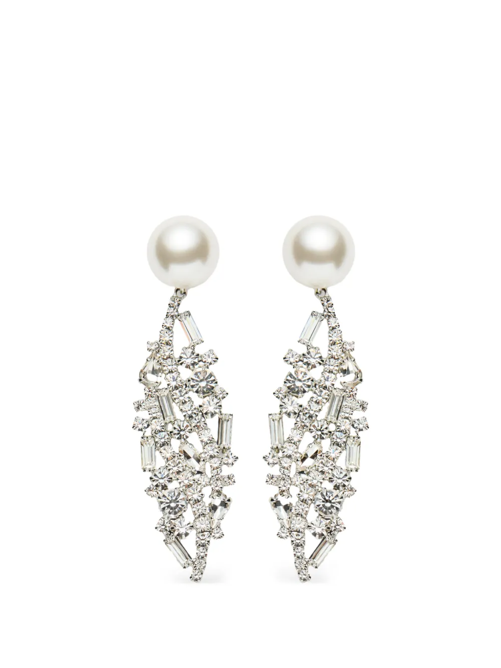 Magda Butrym pearl-drop crystal earrings - Argento