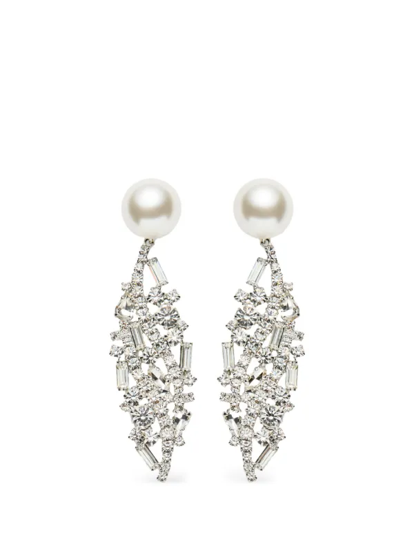 Magda Butrym Pearl-drop Crystal Earrings in Silver
