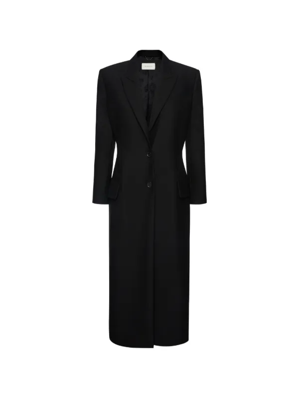 Magda Butrym Single-breasted Tailored Coat in Black