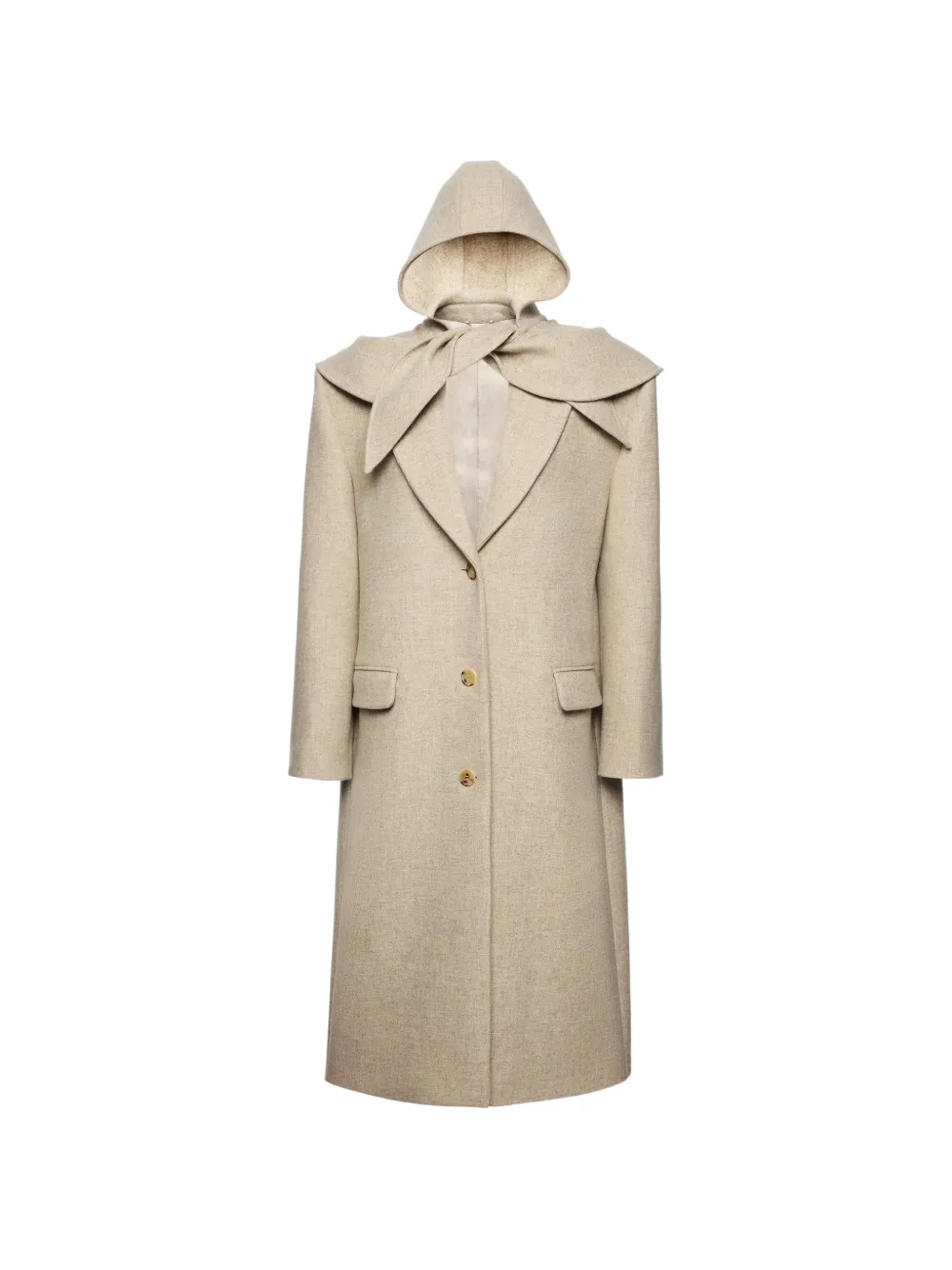 Magda Butrym hooded scarf-detail coat - Toni neutri