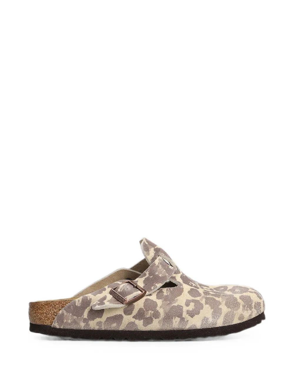 Birkenstock Boston animalier-print suede mules - Neutrals