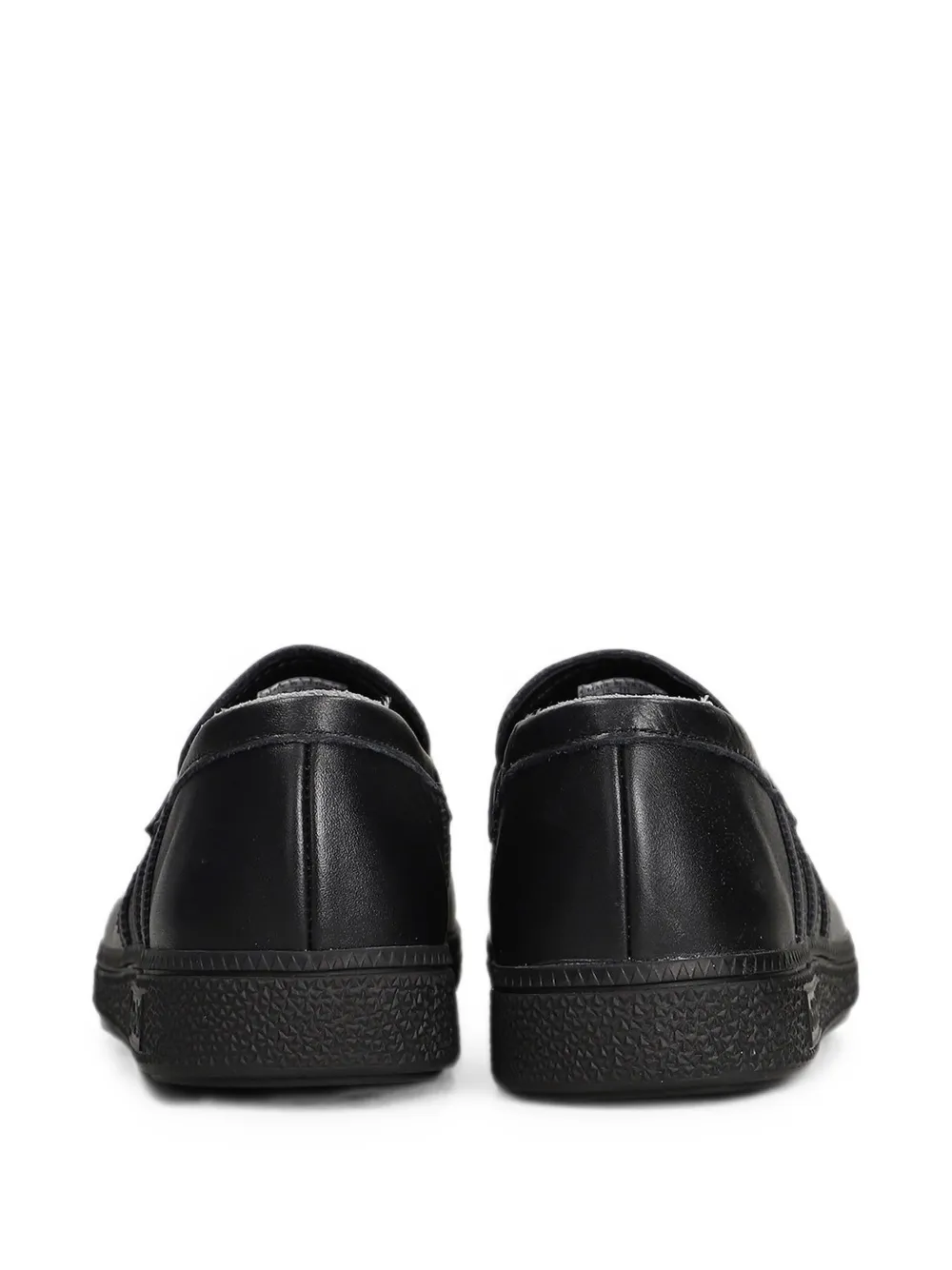 adidas logo-plaque leather loafers Zwart