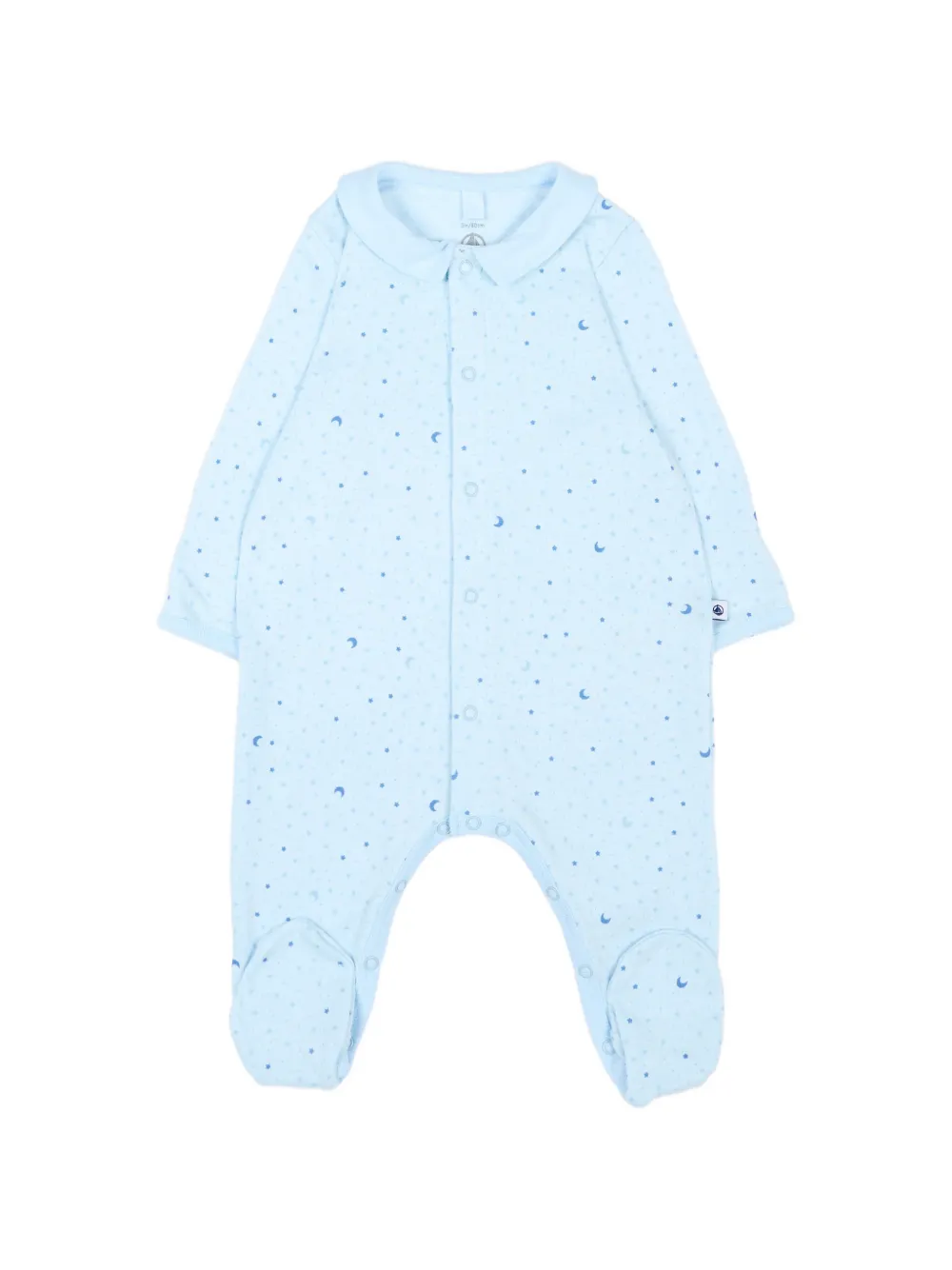Petit Bateau star-print collared pajama - Blau
