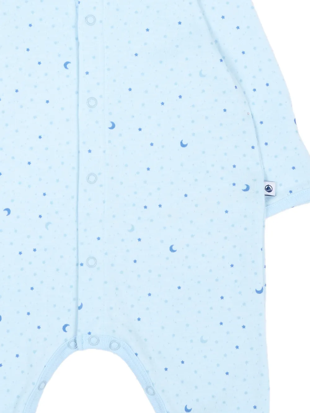 Petit Bateau star-print collared pajama Blauw
