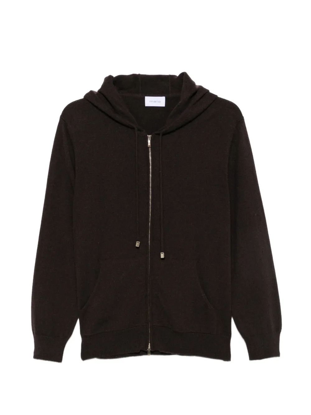Malo Felpa con cappuccio e zip - Marrone