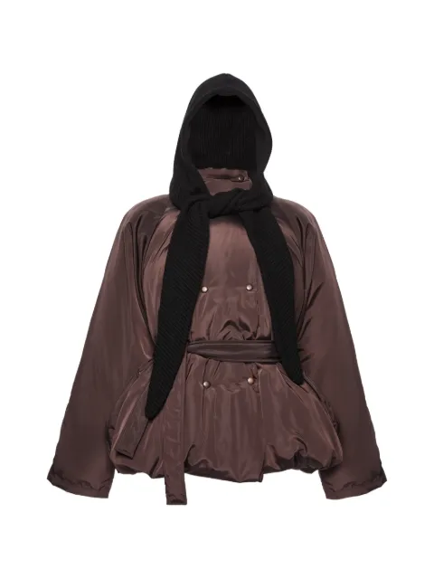 Magda Butrym belted hooded bomber jacket