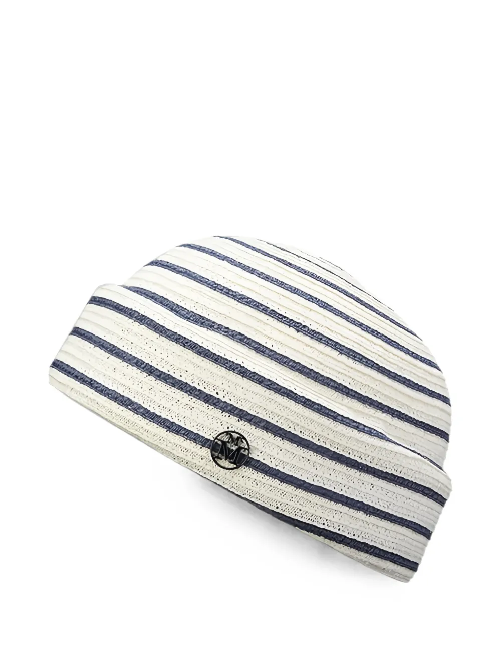 Maison Michel Ugo striped straw beanie hat - Toni neutri