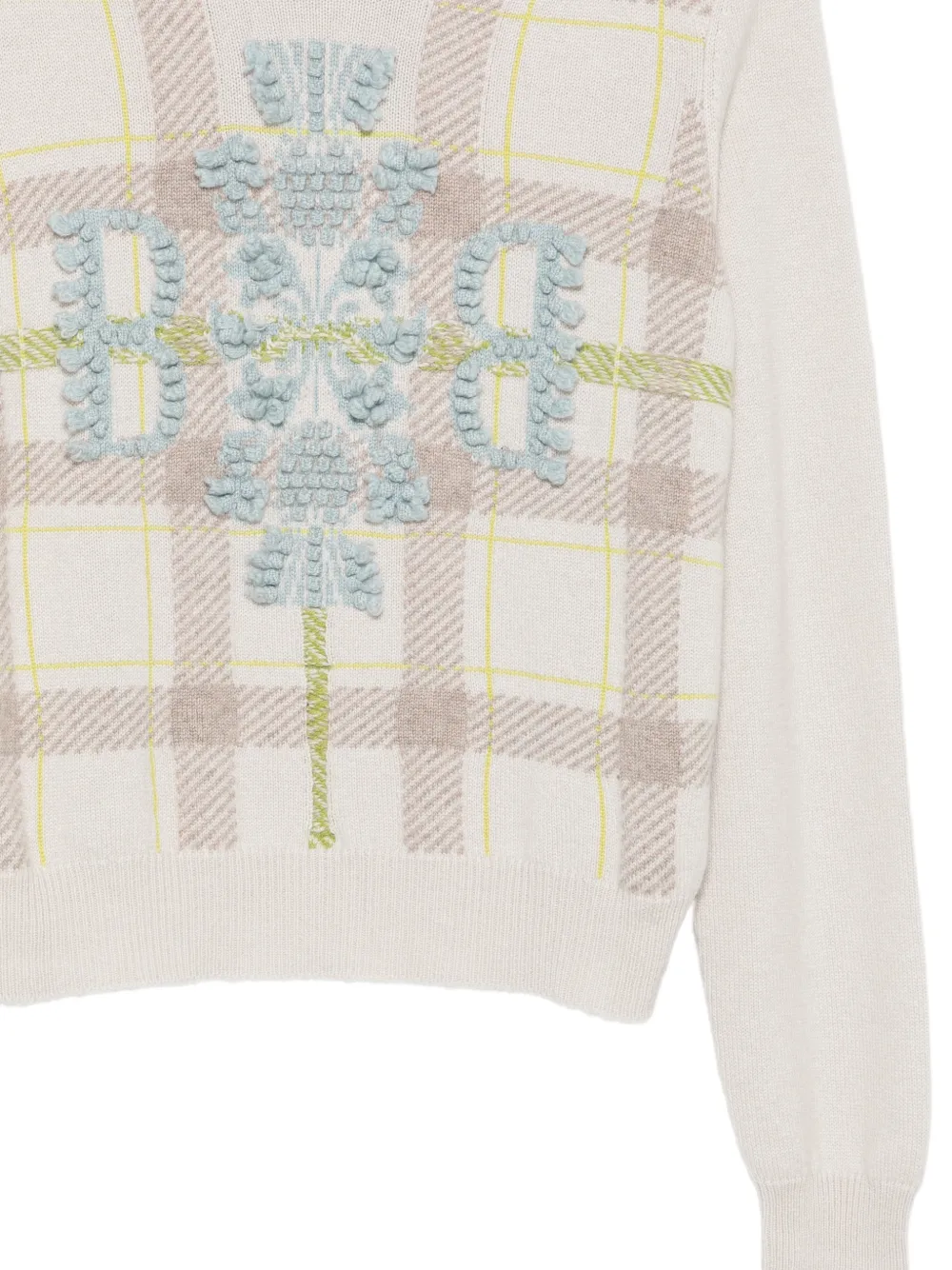 Barrie Trui met tartan-ruit Beige