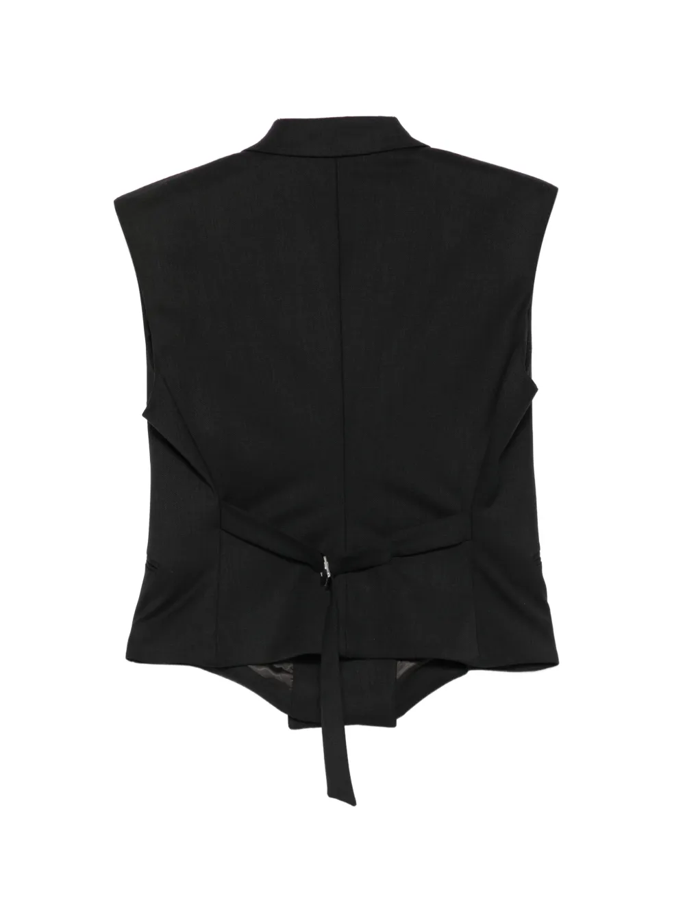 Jacob Lee Gilet met dubbele rij knopen en puntige revers Zwart