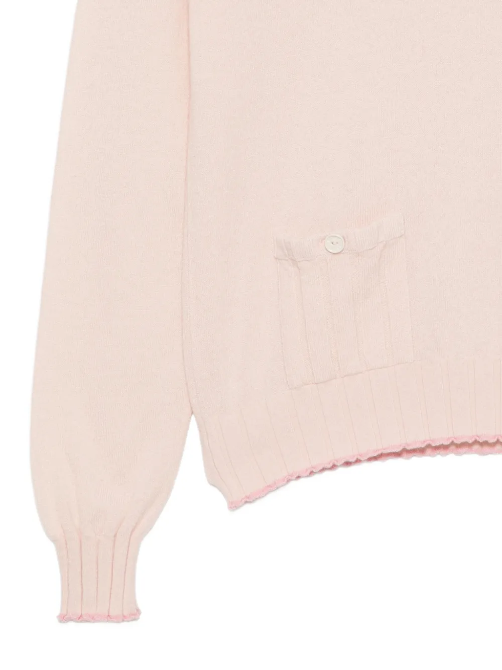 Barrie ribbed-knit pocket sweater Roze