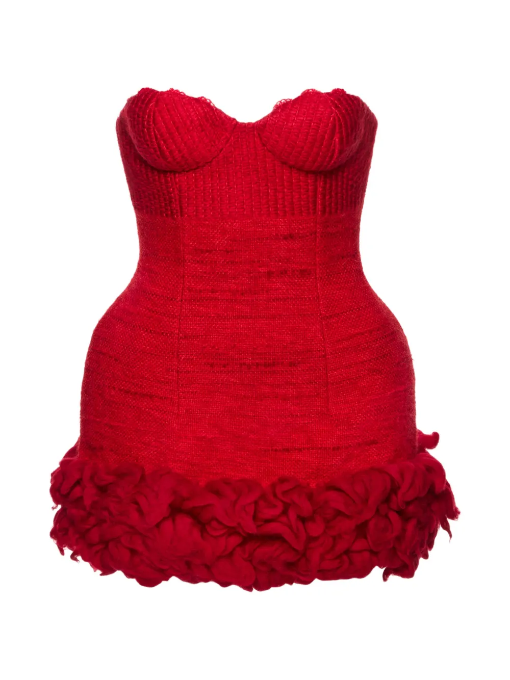 Magda Butrym corset ruffled mini dress - Rosso