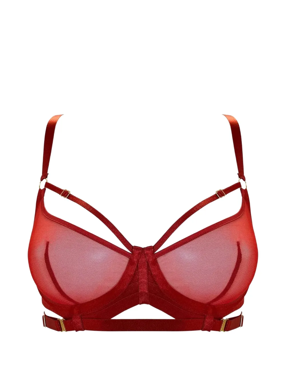 Bordelle Reggiseno a balconcino - Rosso