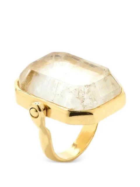 Goossens large Stones emerald-cut rock crystal ring
