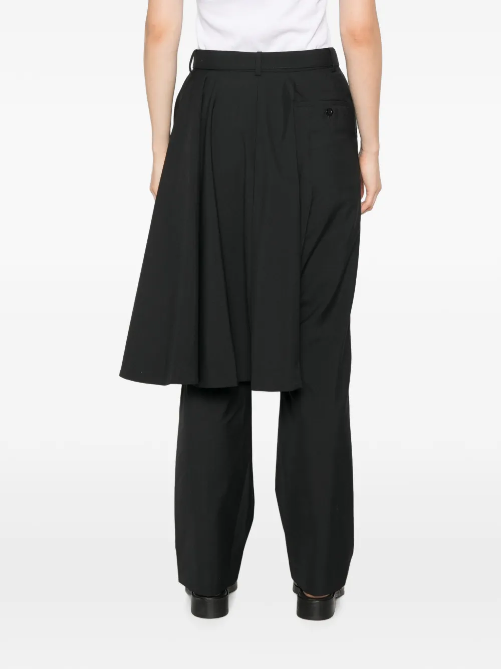 sacai Broek met geplooide laag Zwart