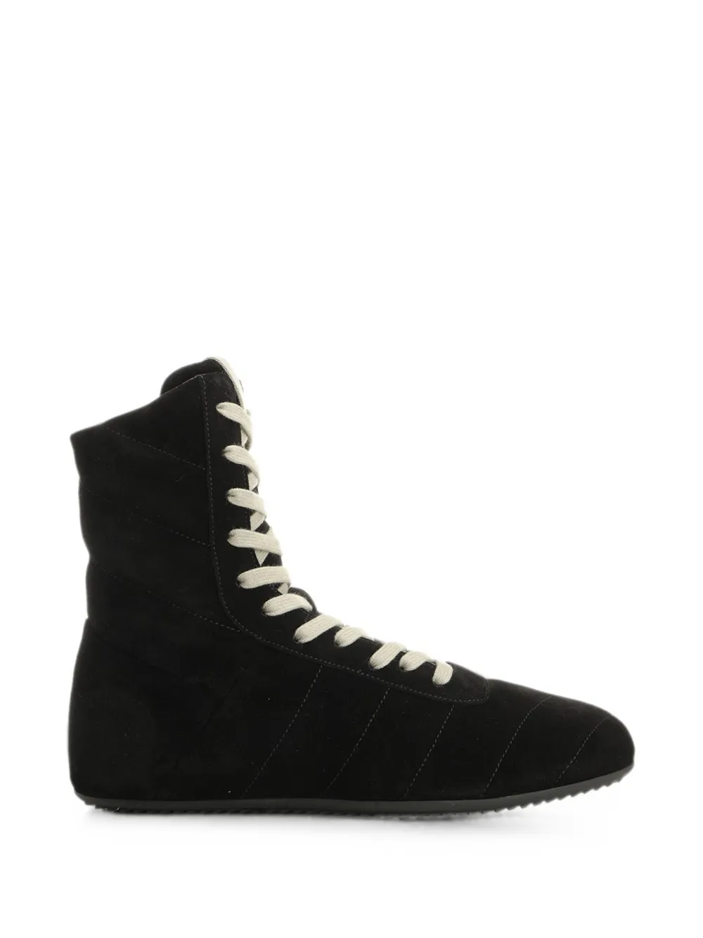 Rick Owens chevron-quilted high-top sneakers Zwart