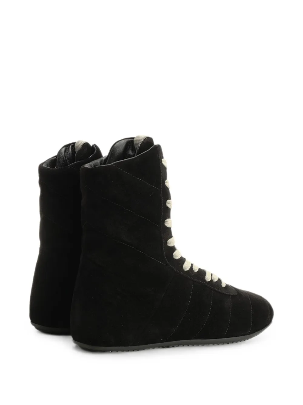 Rick Owens chevron-quilted high-top sneakers Zwart