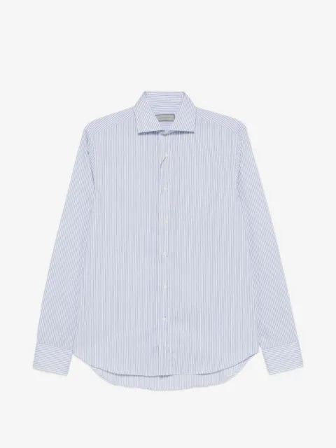 Canali vertical-stripe long-sleeve shirt