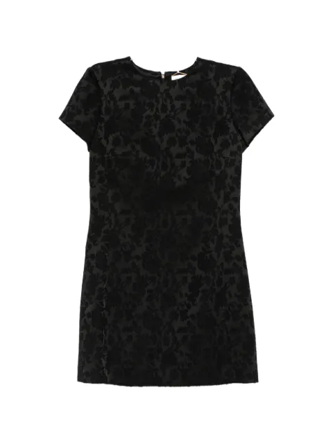 Saint Laurent floral-jacquard short-sleeve mini dress
