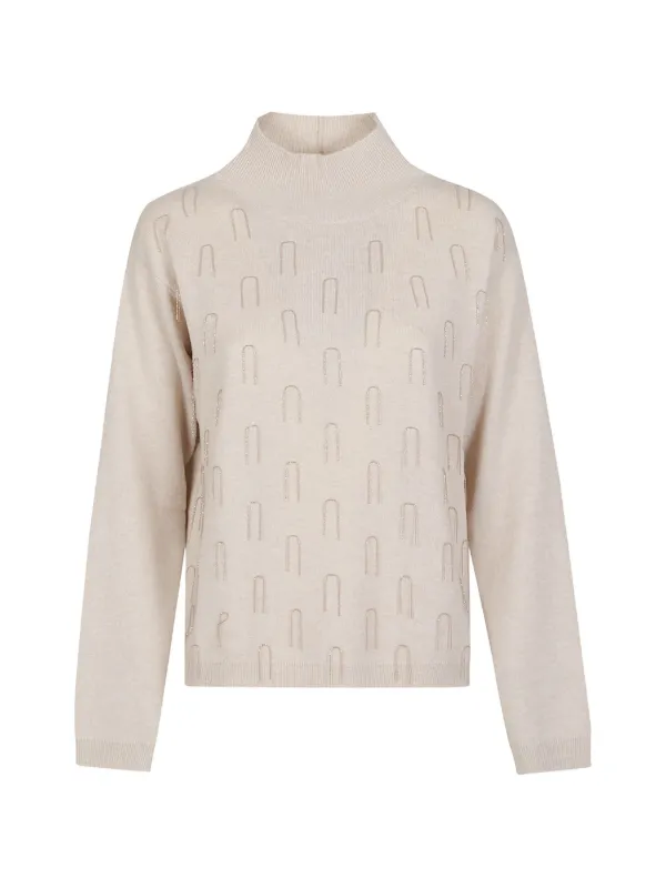 Fabiana Filippi bead-embellished high-neck Sweater | Neutrals