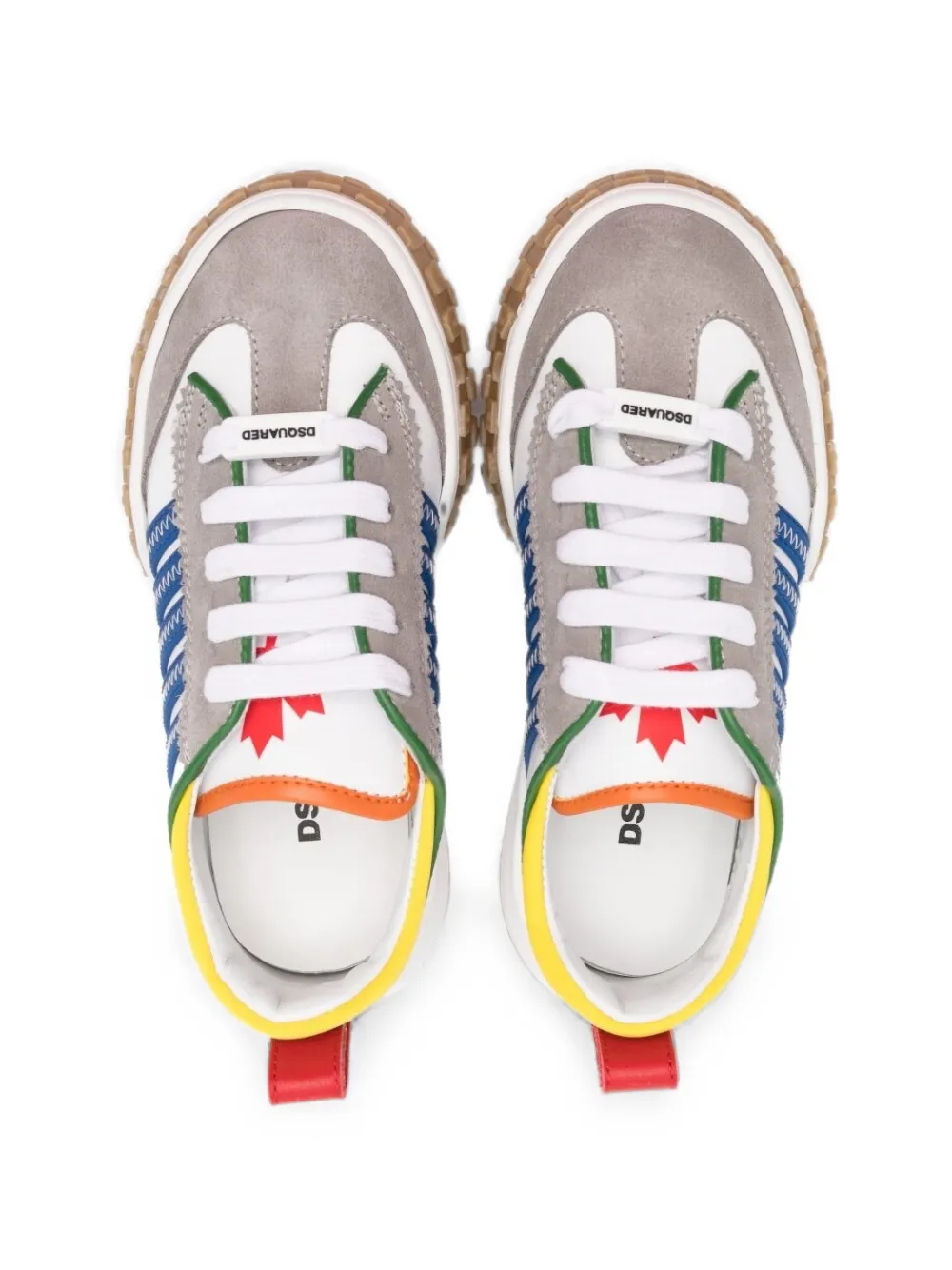 DSQUARED2 KIDS colour-block side-stripe sneakers Wit