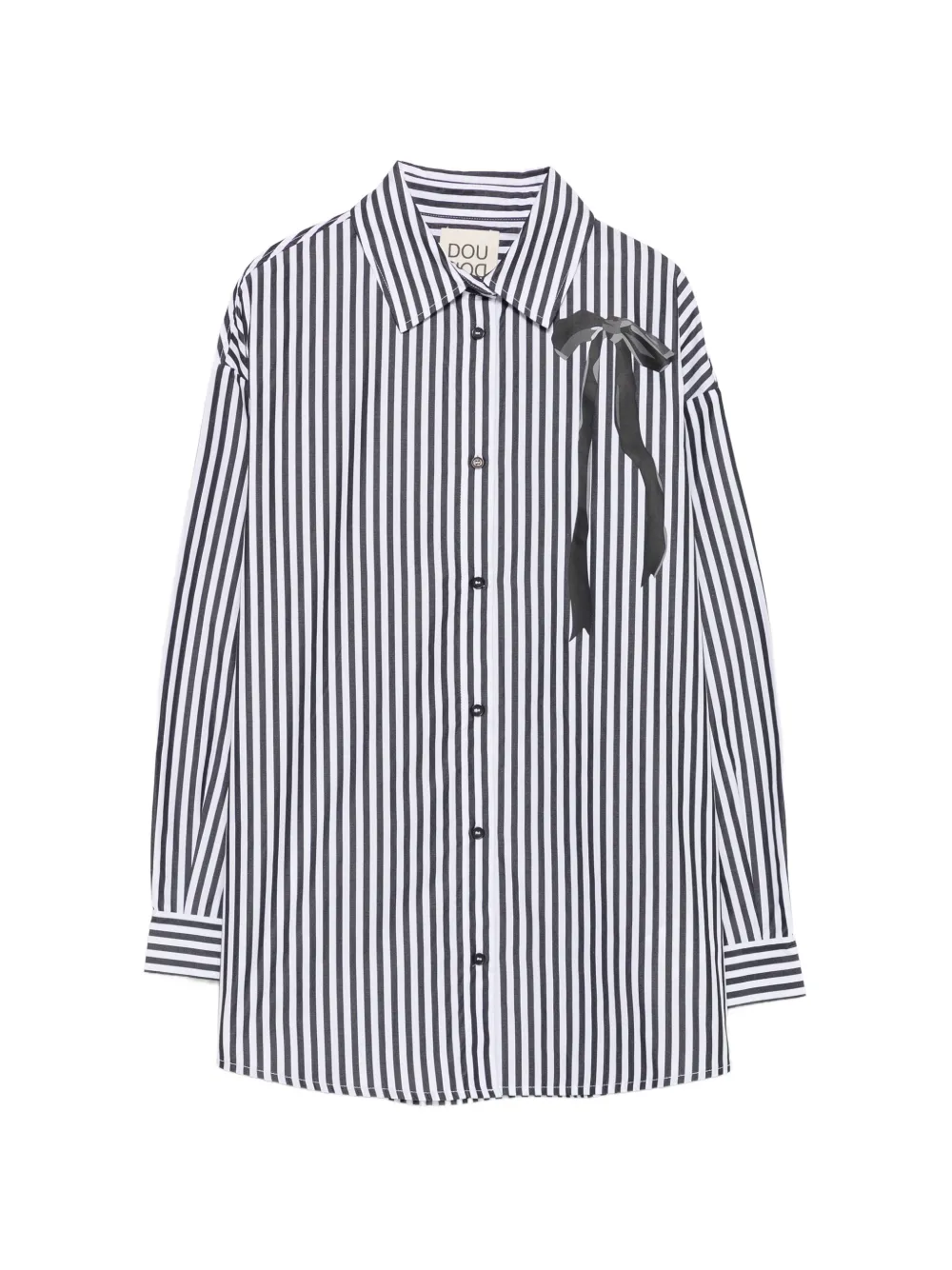 Douuod Kids striped bow-detail shirt - Weiß