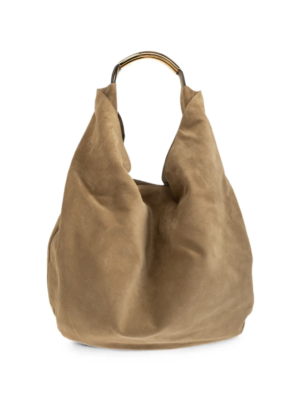 Moschino Handle Me suède schoudertas Beige