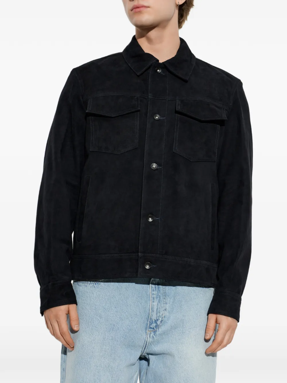 rag & bone RB suède jack met klepzak Blauw