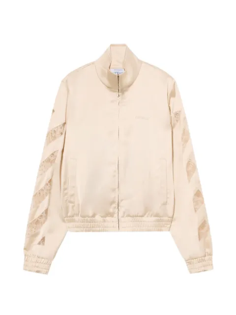 Off-White Diagonals lace satin track jacket