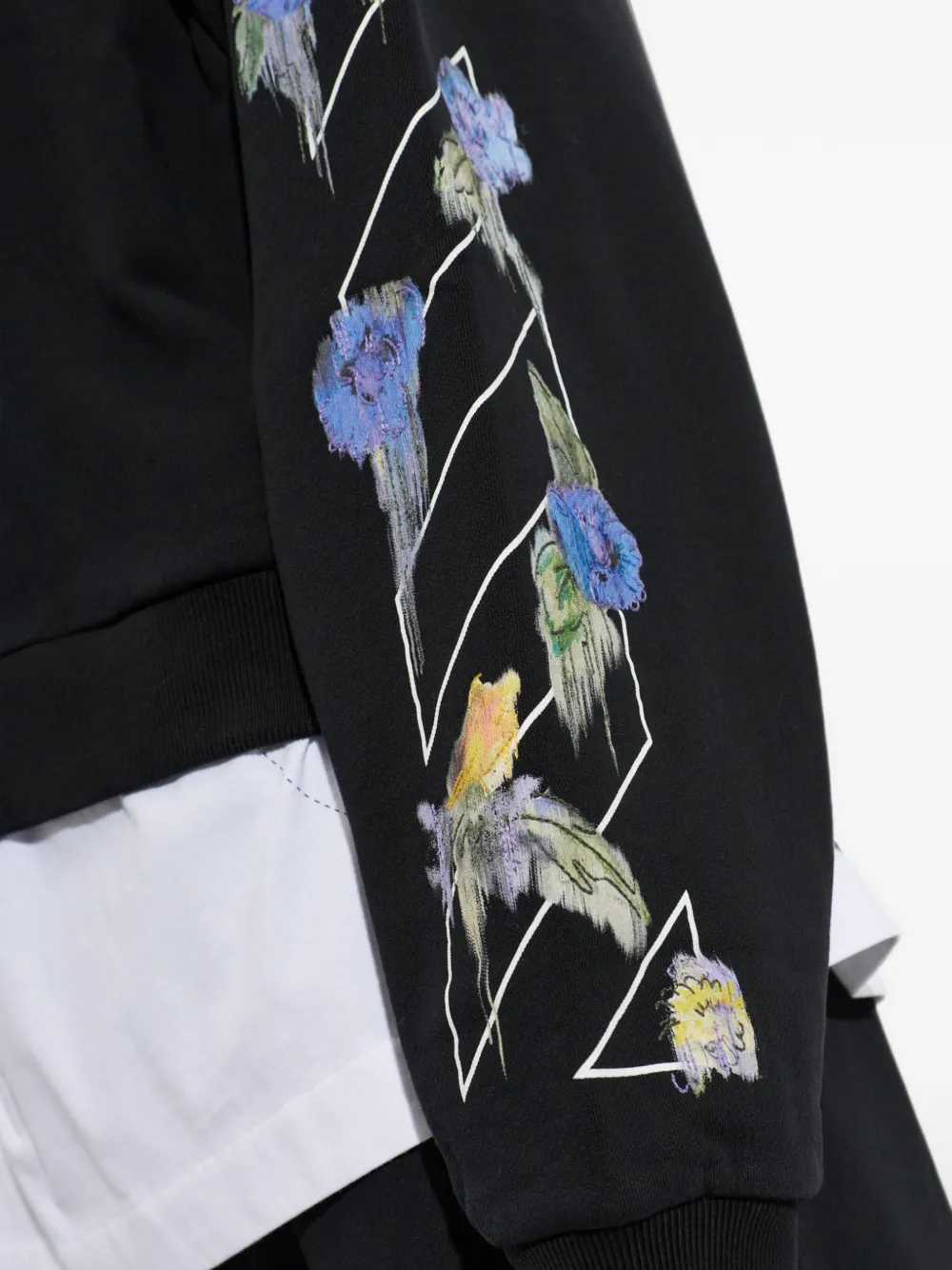 Off-White Sweater met bloemenprint Zwart