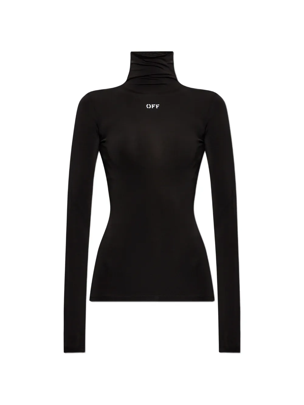 Off-White logo-print high-neck top - Nero