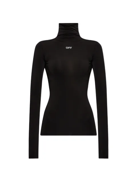 Off-White logo-print high-neck top