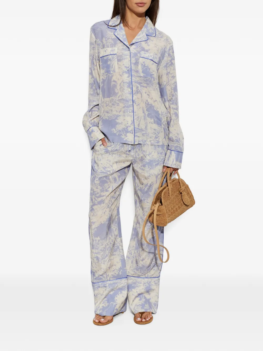 Off-White City pyjamashirt met grafische print Paars