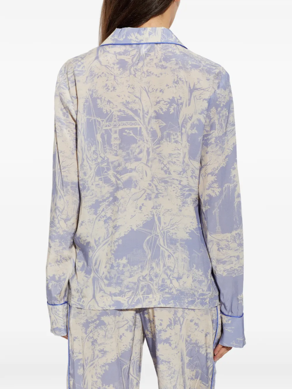 Off-White City pyjamashirt met grafische print Paars