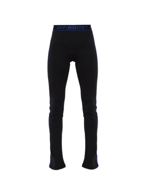 Off-White logo-waistband flared-leg trousers