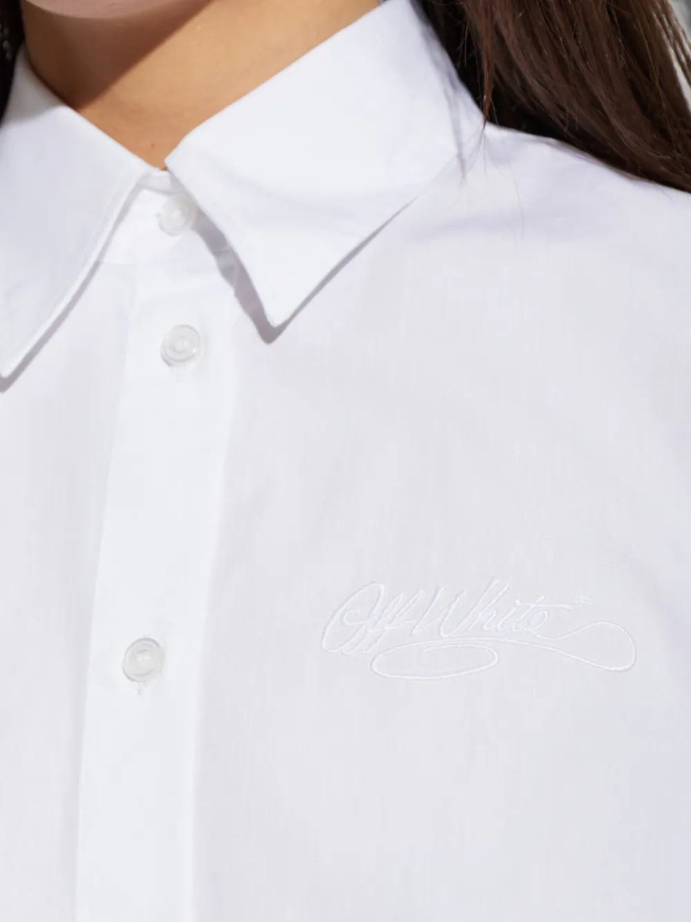 Off-White Overhemd met geborduurd logo Wit