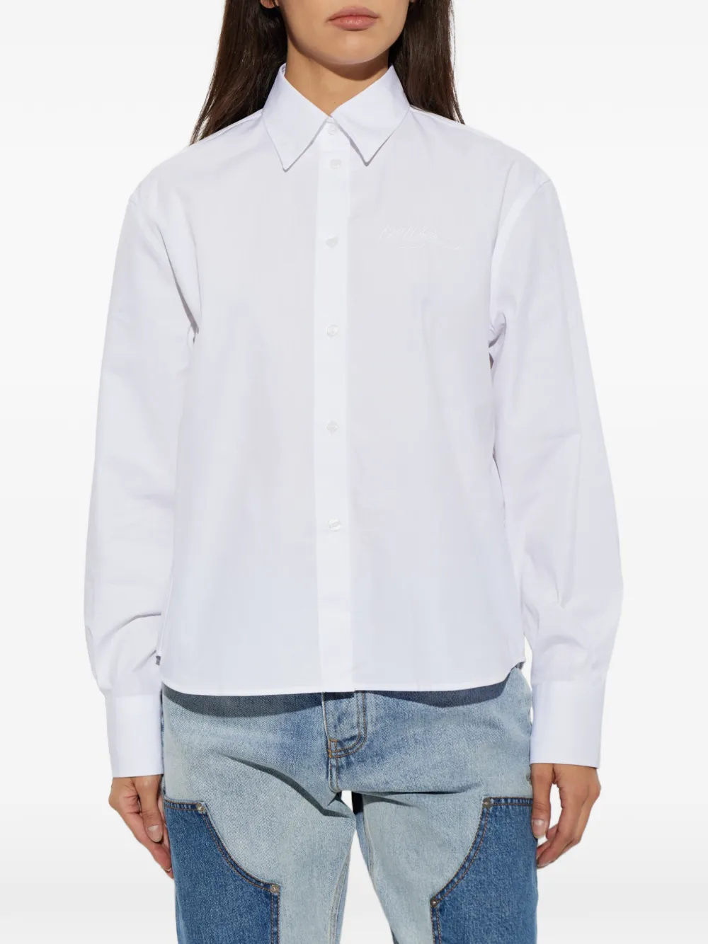 Off-White Overhemd met geborduurd logo Wit