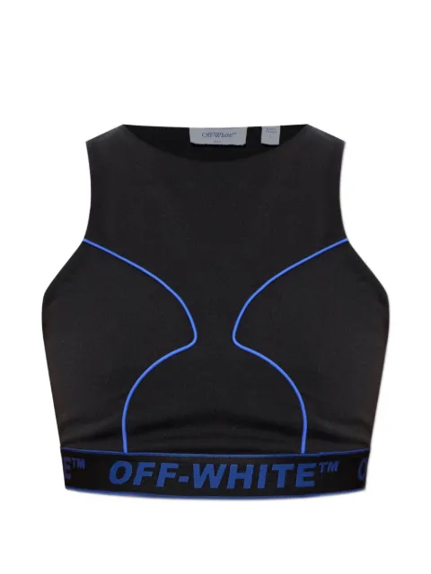 Off-White logo-tape piping top