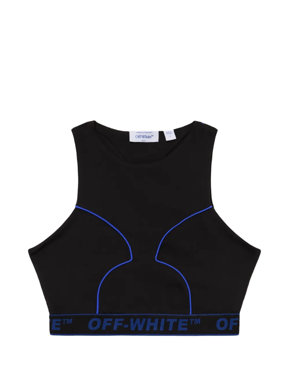 Off-White logo-tape piping top - Nero