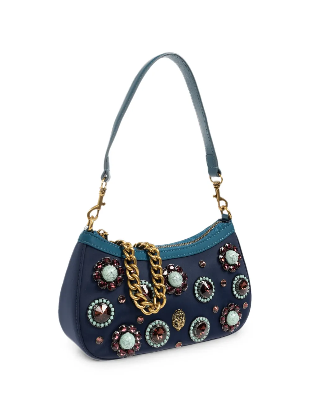 Kurt Geiger London Sloane gem-embellished shoulder bag Blauw