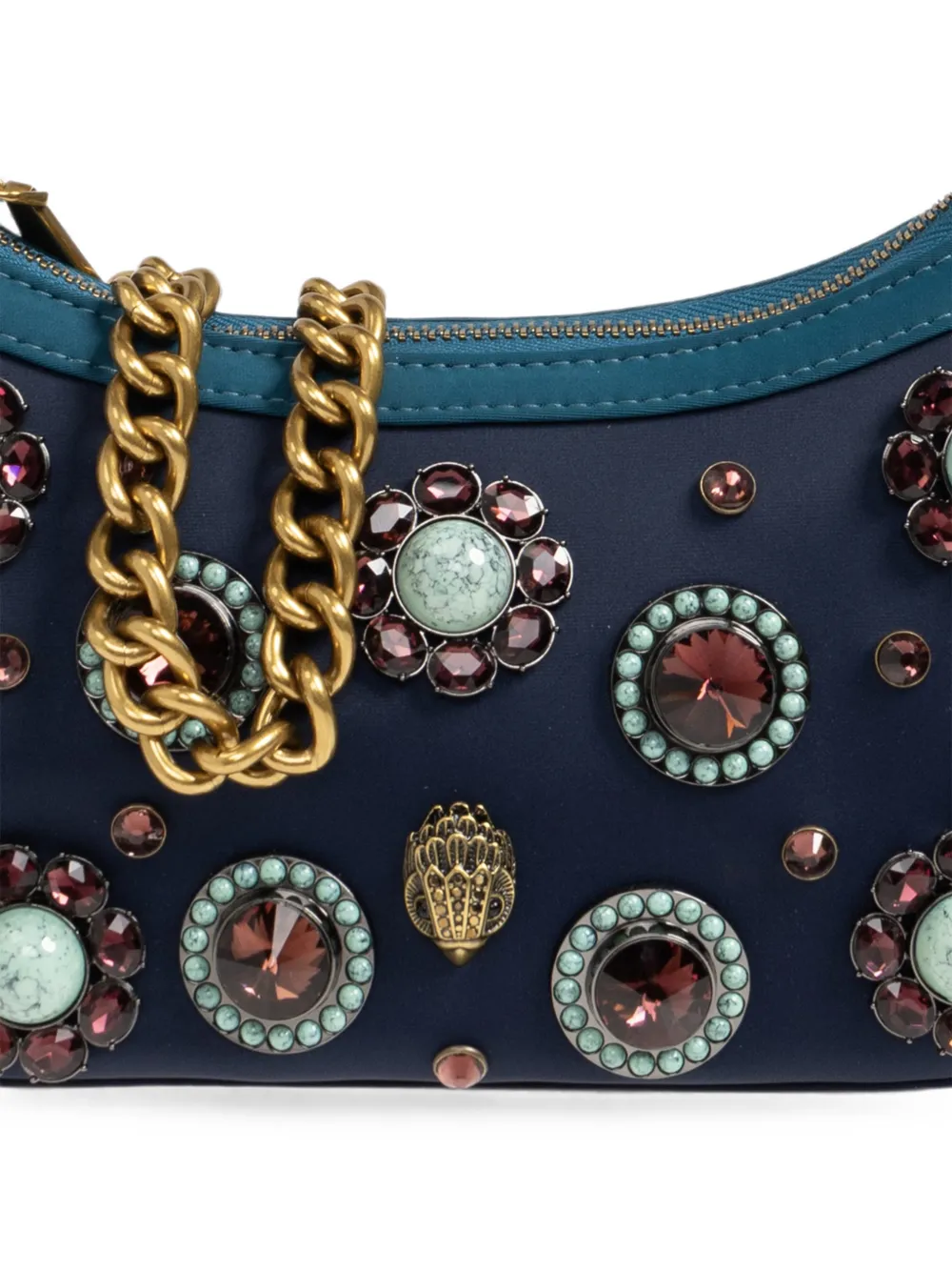 Kurt Geiger London Sloane gem-embellished shoulder bag Blauw