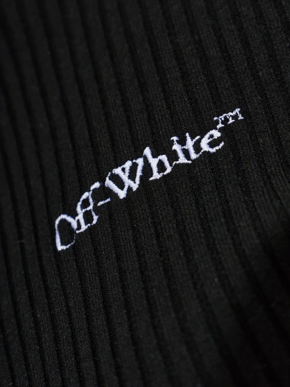Off-White Geribbelde top met col Zwart