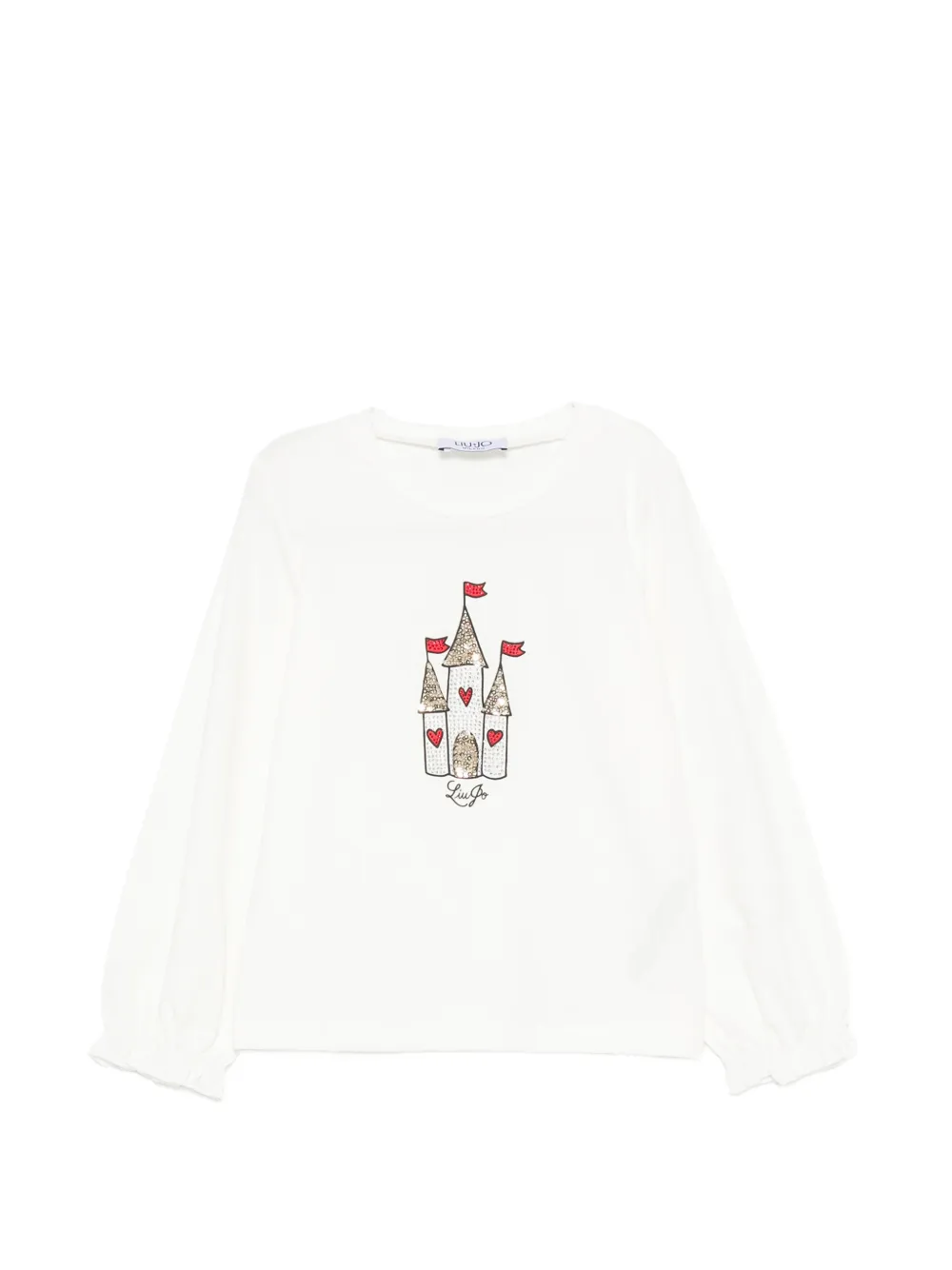 Liu Jo Kids sequin-embellished long-sleeve T-shirt - Bianco